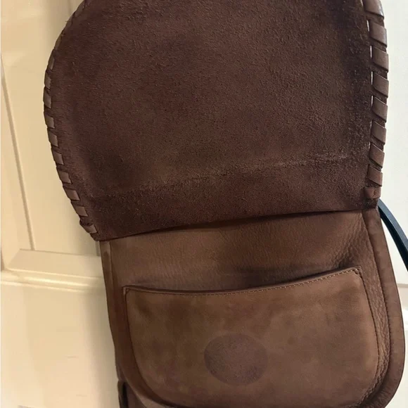 All Saints Brown Leather Whipstitch Crossbody Bag - Picture 2 of 4